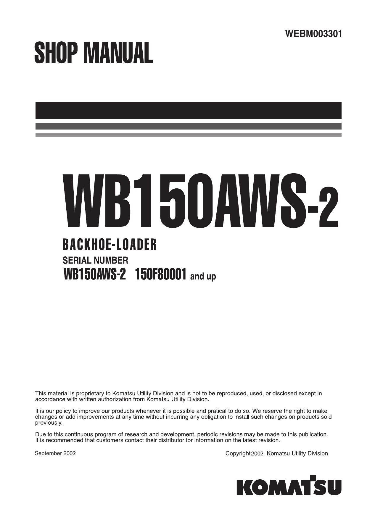 WB150AWS-2 Shop Manual